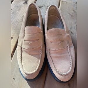 Dr. Martens Unisex Beige Suede Penny Loafers